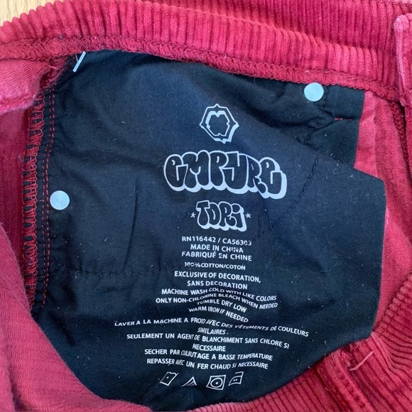 Empyre Pants Women Red Tori 90s Corduroy Skate Jeans Retro Y2K Baggy Large - Picture 10 of 10